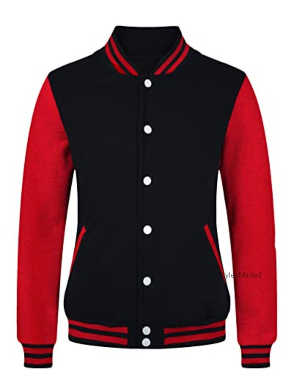 Lightweight Fleece Varsity Jacket Button Down Long Sleeve Casual Coat
